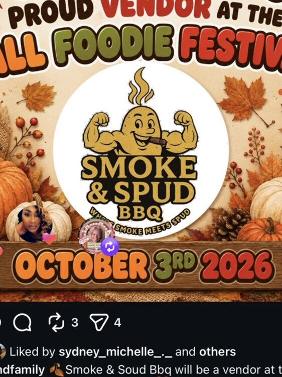 Smoke & Spud BBQ vendor flyer for the Chet and Family Fall Foodie Festival on October 3, 2026